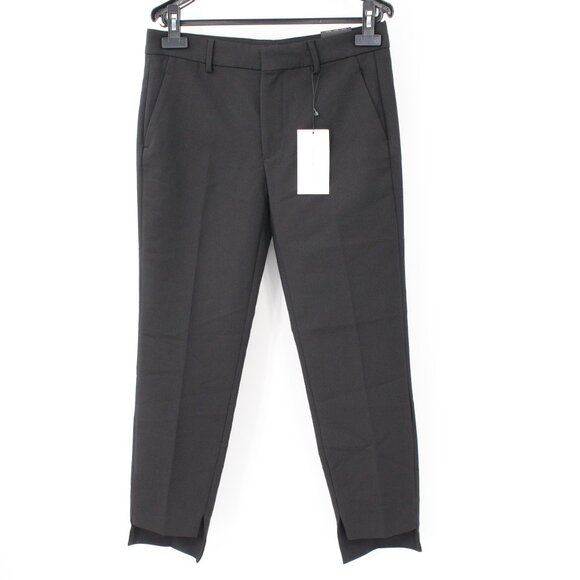 Zara Pants - NWT Zara pants women's 4 Asymmetric Hem black cotton blend career preppy work